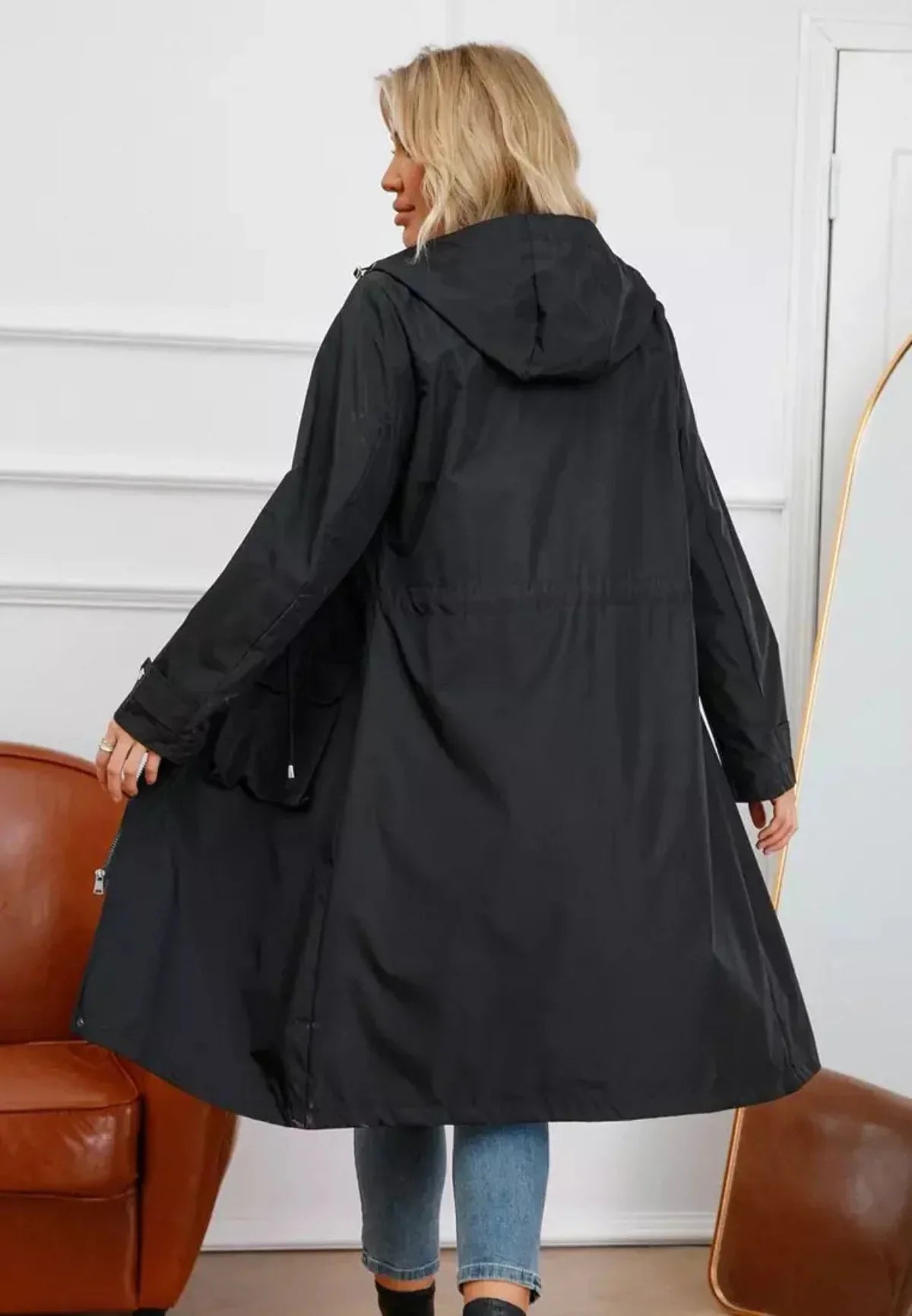 Angelika | Damen Klassisch Kordelzug Regenjacke