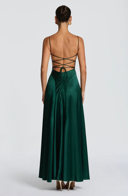 Emilia | Damen Glänzendes Rückenfreies Abendkleid
