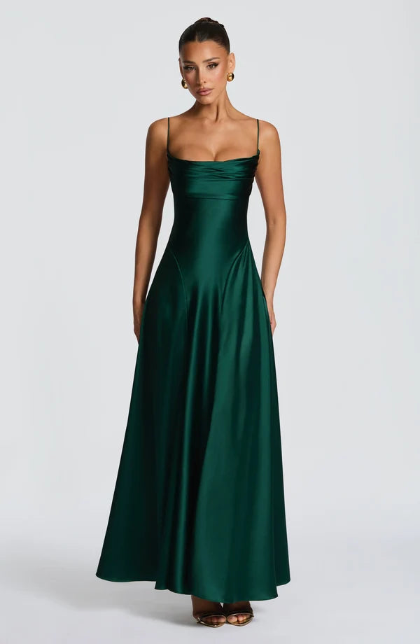 Emilia | Damen Glänzendes Rückenfreies Abendkleid