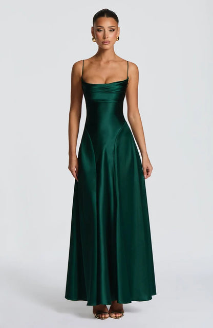 Emilia | Damen Glänzendes Rückenfreies Abendkleid