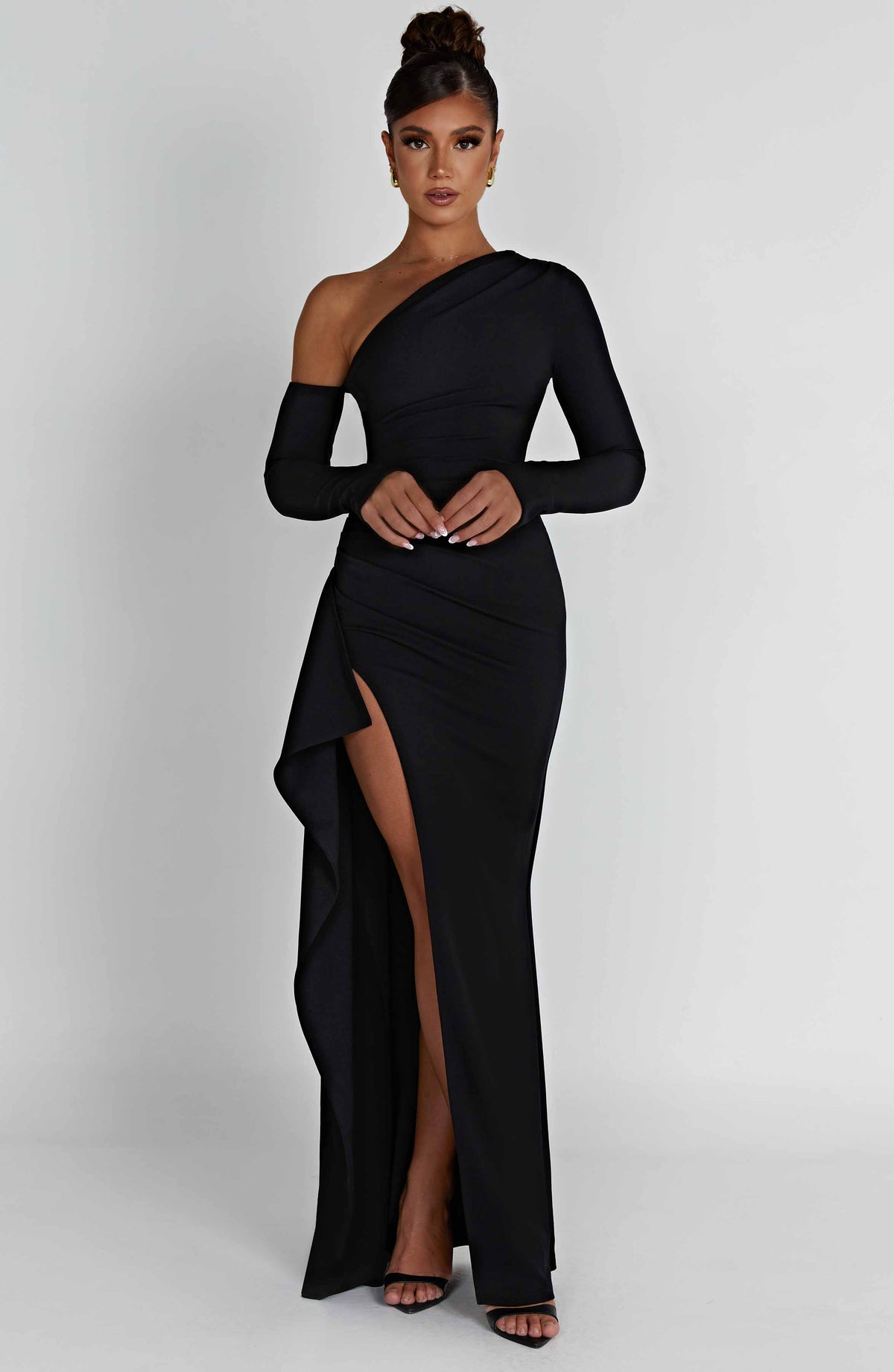 Alina | Damen Figurbetontes Asymmetrisches Abendkleid