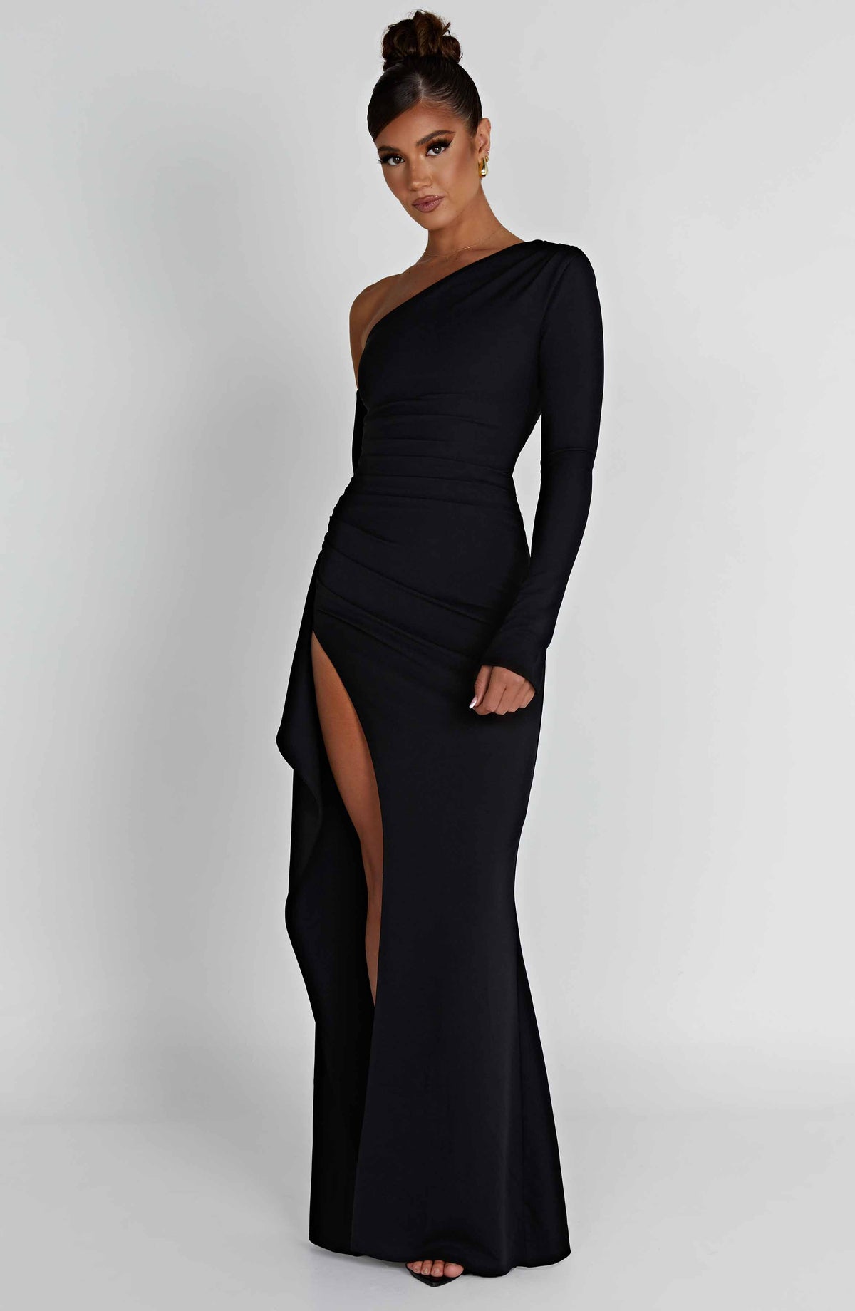 Alina | Damen Figurbetontes Asymmetrisches Abendkleid