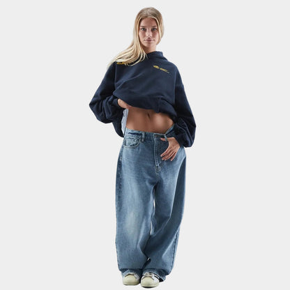 Angelika | Damen Oversized Bedruckter Kapuzenpullover