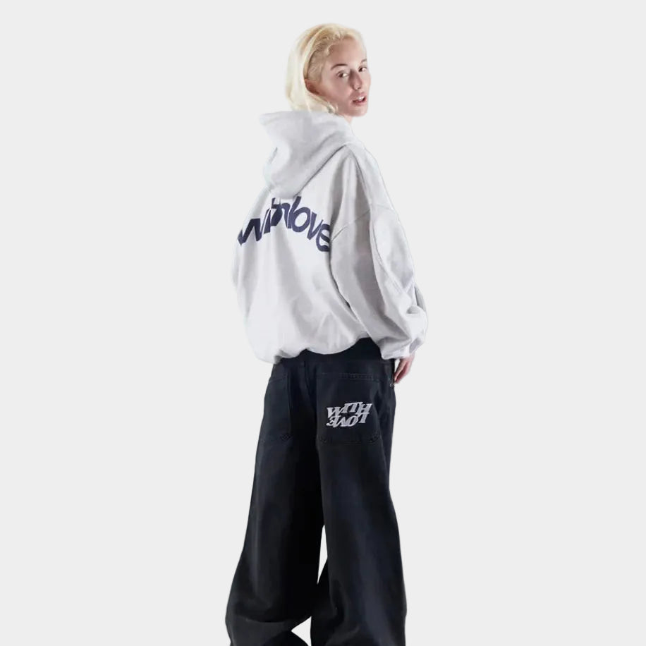 Angelika | Damen Oversized Bedruckter Kapuzenpullover