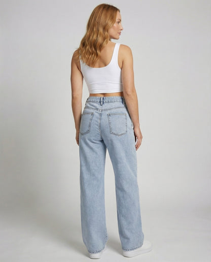 Anna | Damen Hochgeschnittene Weite Vintage-Jeans