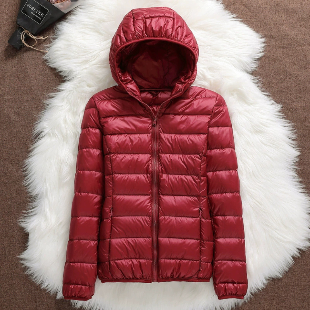 Anna | Damen Leichte Gesteppte Daunenjacke mit Kapuze