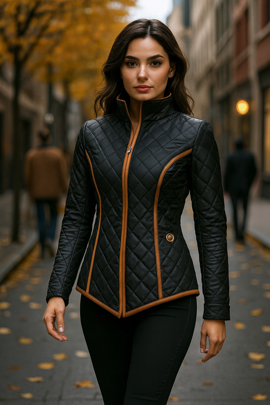 Anna | Damen Taillierte Gesteppte Jacke mit Reißverschluss