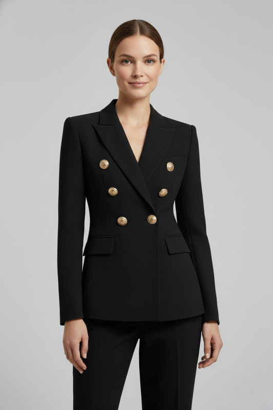 Annika | Damen Eleganter Knöpfen Zweireiher Blazer