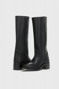 Annika | Damen Kniehohe Blockabsatz Lederstiefel