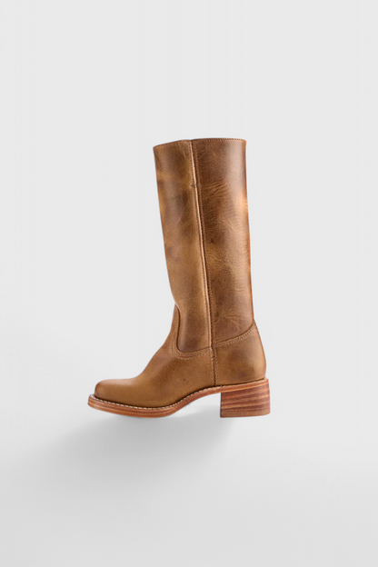 Annika | Damen Kniehohe Lederstiefel mit Blockabsatz