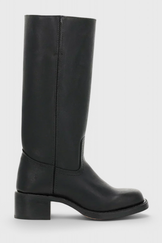 Annika | Damen Kniehohe Lederstiefel mit Blockabsatz