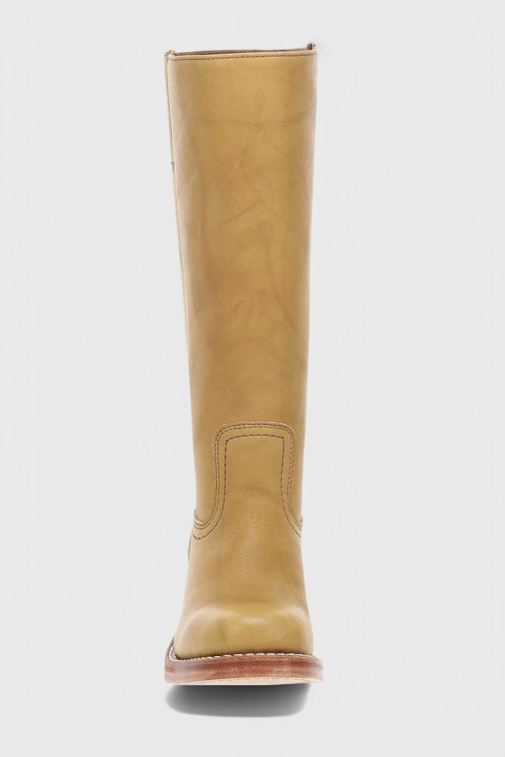 Annika | Damen Kniehohe Lederstiefel mit Blockabsatz