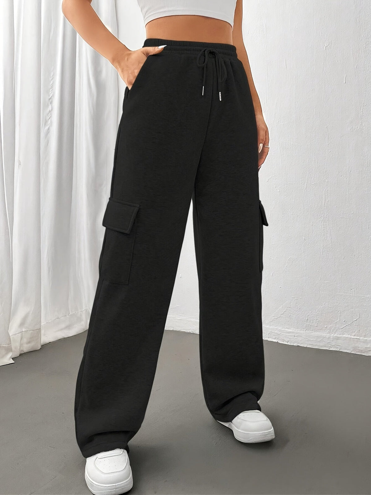 Annika | Damen Lässige Weite Cargo-Jogginghose