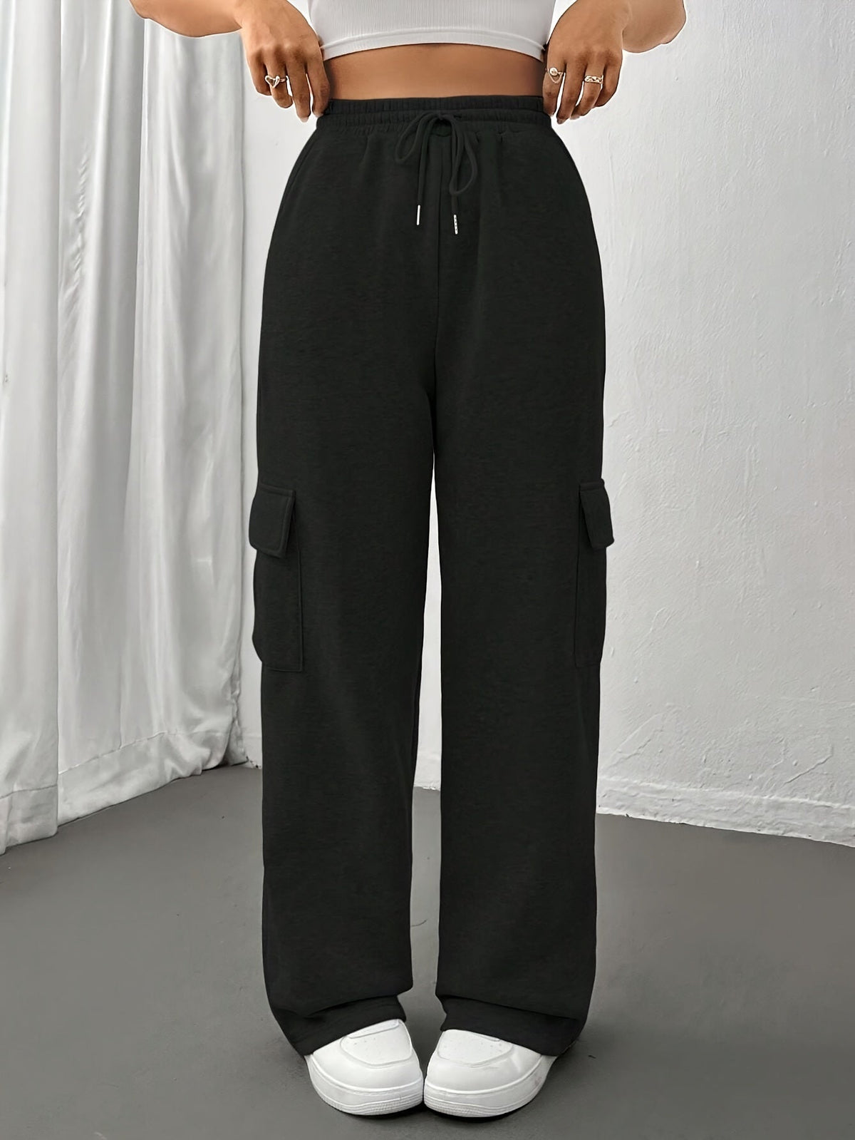 Annika | Damen Lässige Weite Cargo-Jogginghose