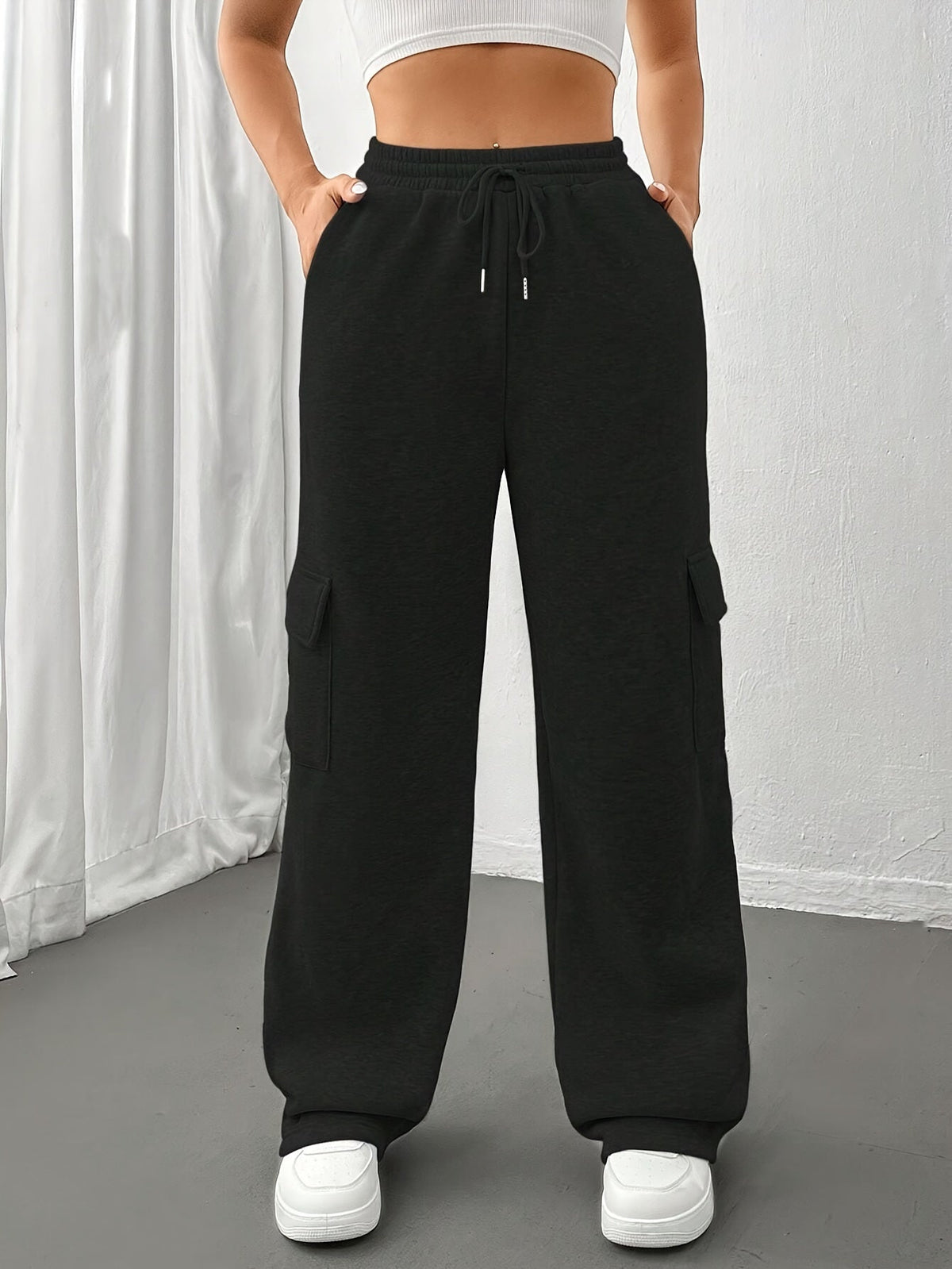 Annika | Damen Lässige Weite Cargo-Jogginghose