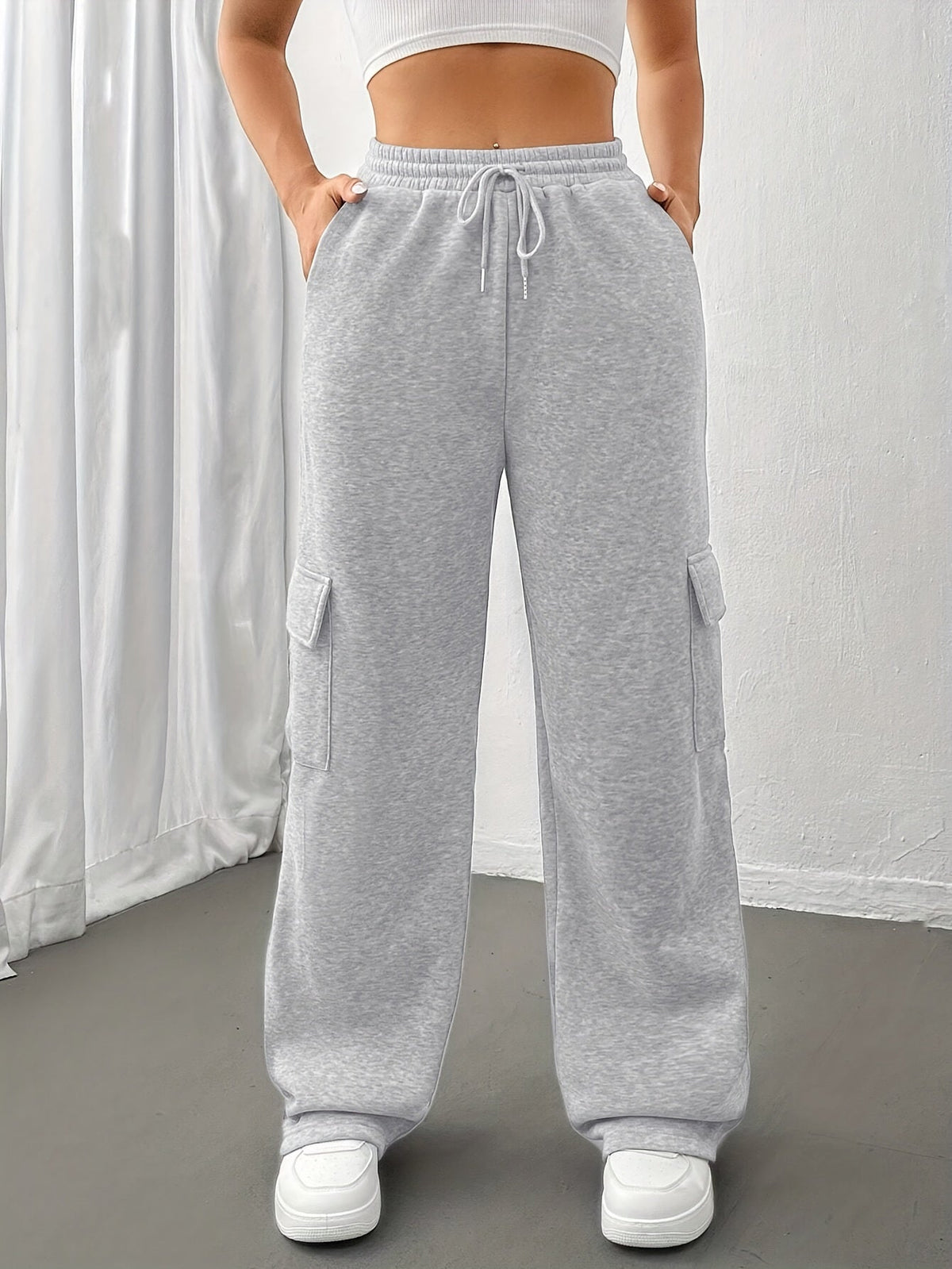 Annika | Damen Lässige Weite Cargo-Jogginghose