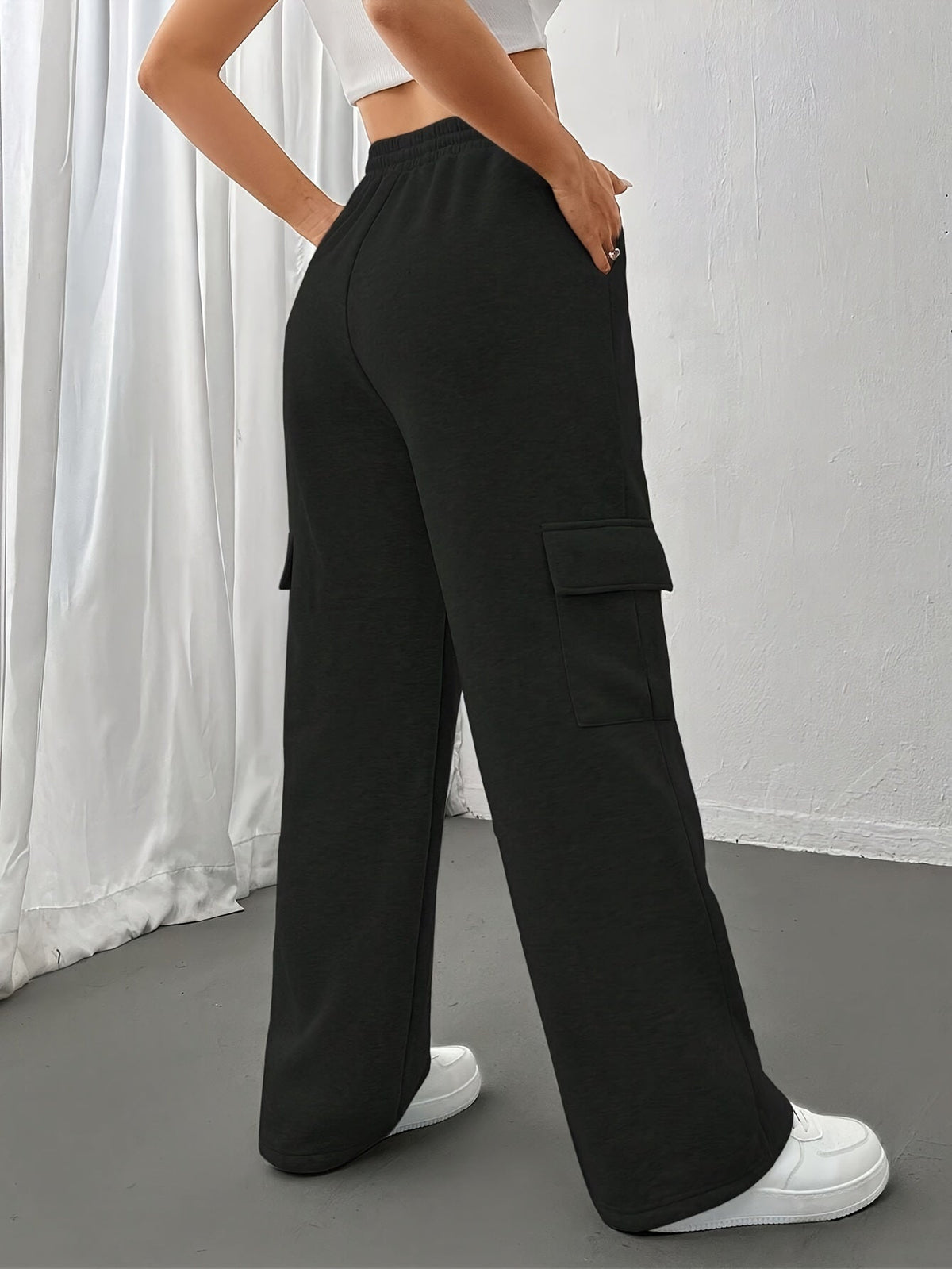 Annika | Damen Lässige Weite Cargo-Jogginghose