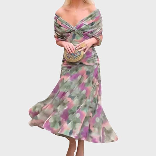 Antonia | Damen Off-Shoulder Gerafftes Abendkleid