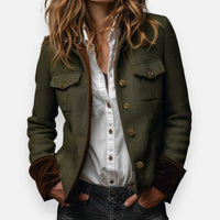 Antonia | Damen Elegante Zierkontrastdetails Jacke