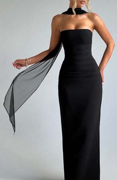 Valentina | Damen Gelber Leichter Stretch Mesh Kleid Schal