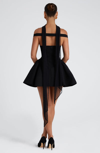 Valentina | Damen Gelber Leichter Stretch Mesh Kleid Schal