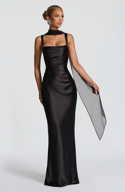 Valentina | Damen Gelber Leichter Stretch Mesh Kleid Schal