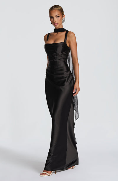 Valentina | Damen Gelber Leichter Stretch Mesh Kleid Schal