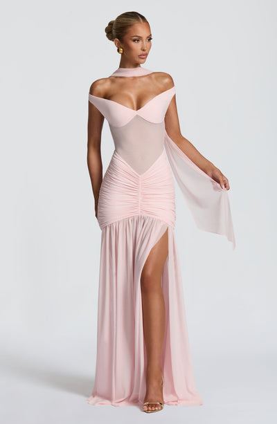 Valentina | Damen Gelber Leichter Stretch Mesh Kleid Schal