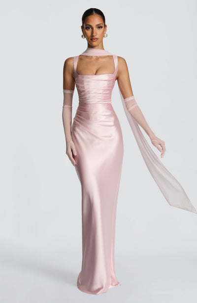 Valentina | Damen Gelber Leichter Stretch Mesh Kleid Schal