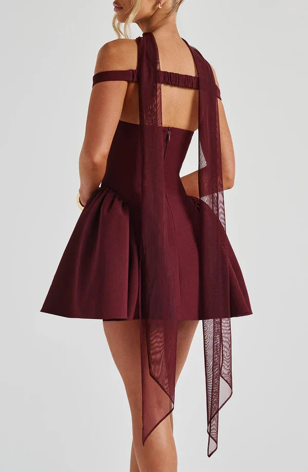 Valentina | Damen Gelber Leichter Stretch Mesh Kleid Schal