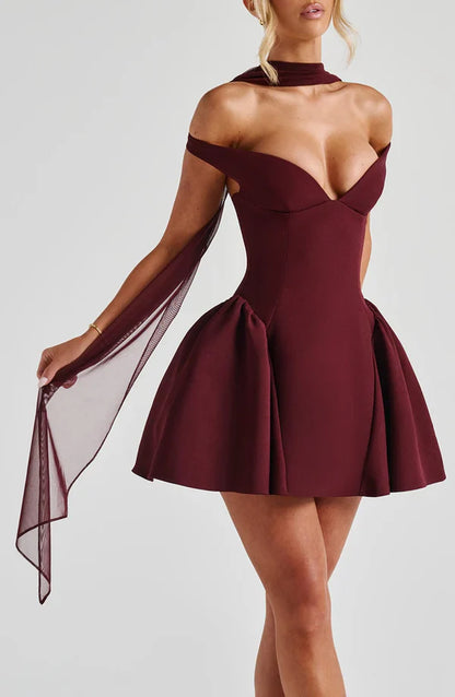Valentina | Damen Gelber Leichter Stretch Mesh Kleid Schal