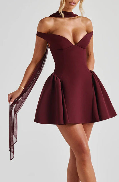 Valentina | Damen Gelber Leichter Stretch Mesh Kleid Schal