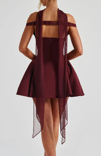 Valentina | Damen Gelber Leichter Stretch Mesh Kleid Schal