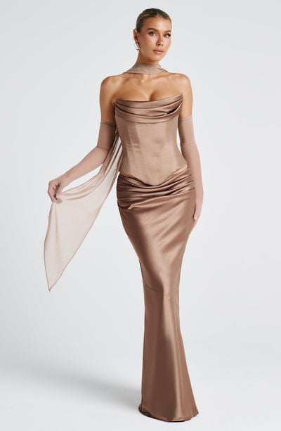 Valentina | Damen Gelber Leichter Stretch Mesh Kleid Schal