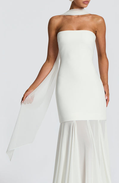 Valentina | Damen Gelber Leichter Stretch Mesh Kleid Schal