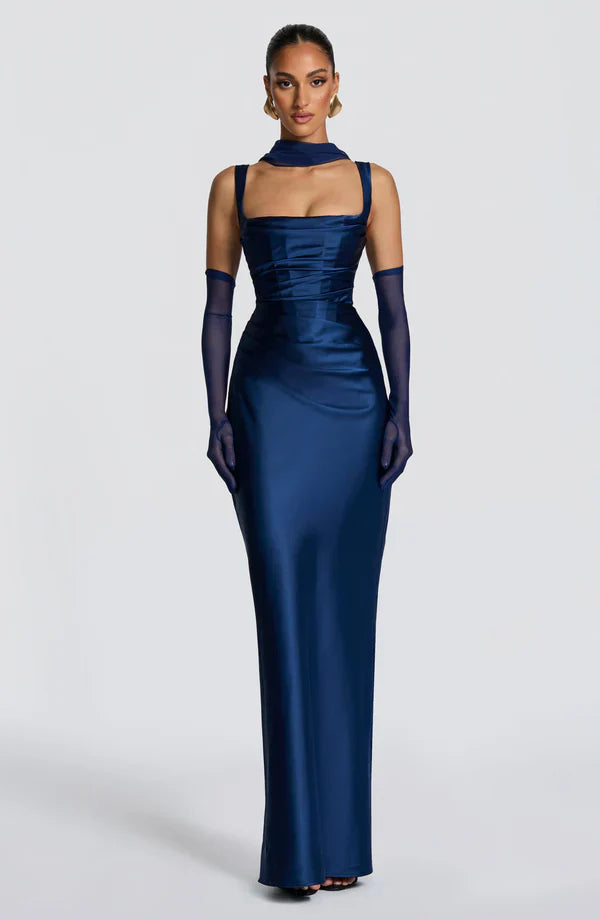 Valentina | Damen Gelber Leichter Stretch Mesh Kleid Schal