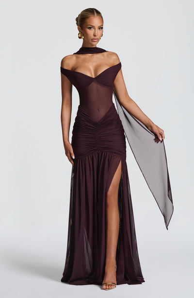 Valentina | Damen Gelber Leichter Stretch Mesh Kleid Schal