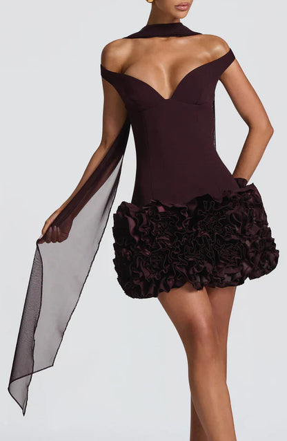 Valentina | Damen Gelber Leichter Stretch Mesh Kleid Schal