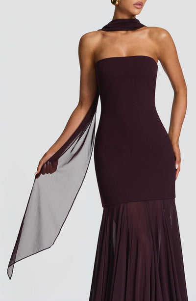 Valentina | Damen Gelber Leichter Stretch Mesh Kleid Schal