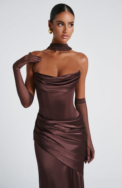 Valentina | Damen Gelber Leichter Stretch Mesh Kleid Schal