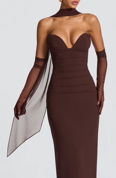 Valentina | Damen Gelber Leichter Stretch Mesh Kleid Schal