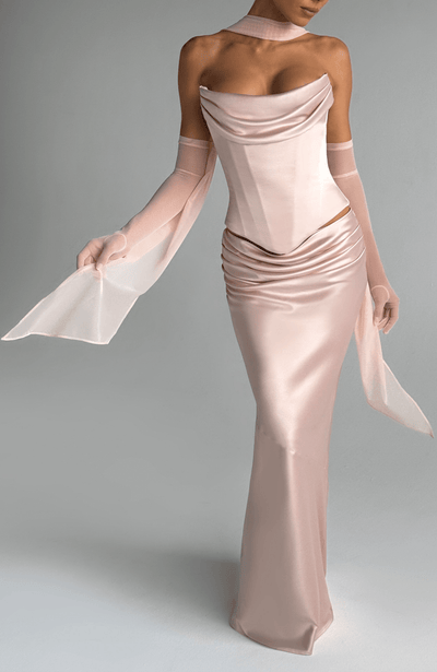 Valentina | Damen Gelber Leichter Stretch Mesh Kleid Schal