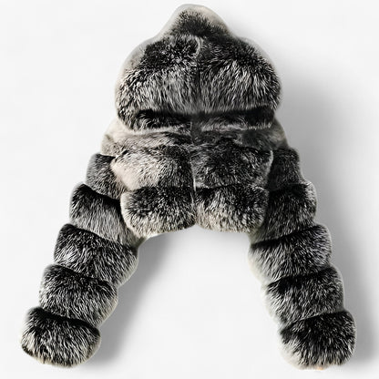 Barbara | Damen Flauschige Kurze Kapuzenjacke