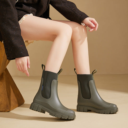 Charlotte | Damen Robuste Chelsea-Stiefel mit Profilsohle