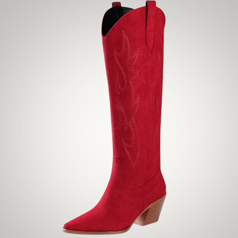 Clara | Damen Kniehohe Western Cowboystiefel