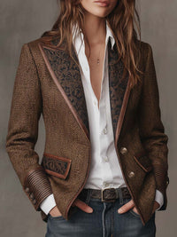 Sona | Damen Eleganter Strukturierter Tweed-Blazer