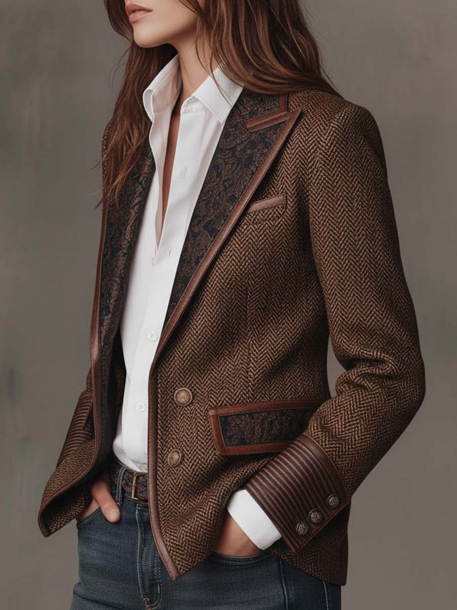 Clara | Damen Taillierter Strukturierter Tweed-Blazer