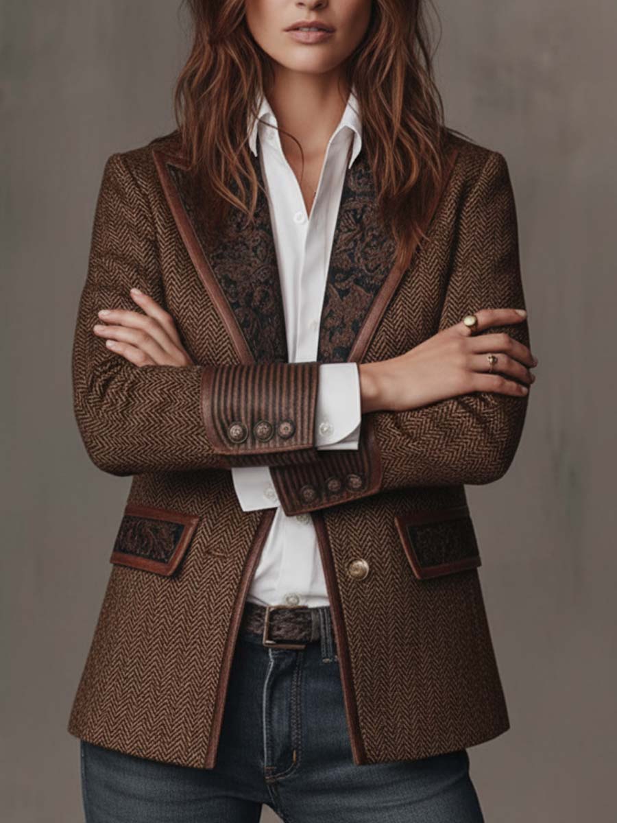 Clara | Damen Taillierter Strukturierter Tweed-Blazer