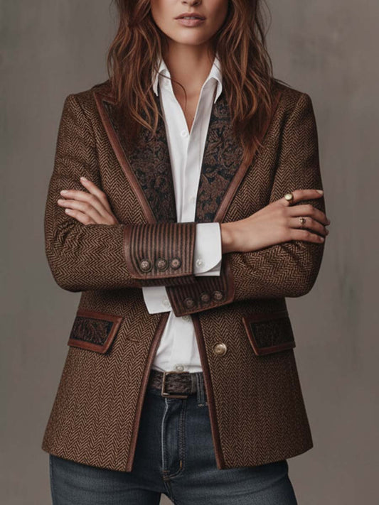 Clara | Damen Taillierter Strukturierter Tweed-Blazer