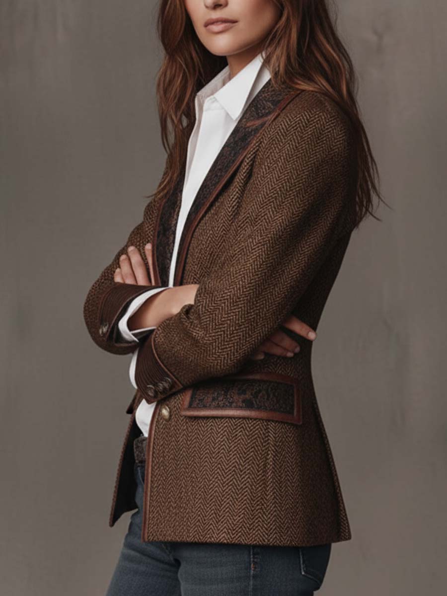 Clara | Damen Taillierter Strukturierter Tweed-Blazer